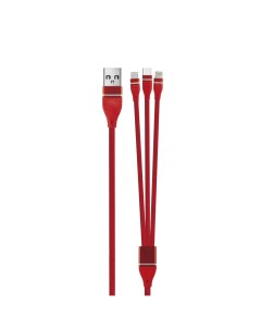Кабель USB Micro USB Lightning 8 pin USB Type C 2A 1м белый УТ000020994 Red line