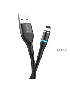 Кабель USB Lightning 8 pin 2 4A 1м черный Skill Magnetic BU16 20795 Borofone