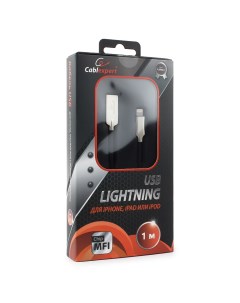 Кабель USB2 0 Am Lightning 8 pin 1m черный серия Platinum блистер CC P APUSB02Bk 1M Cablexpert