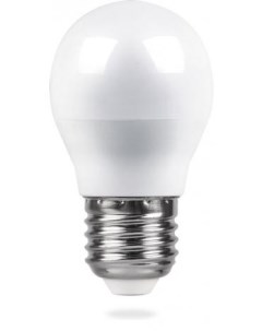 Лампа светодиодная E27 шар G45 5Вт 2700K теплый свет 410лм LB 38 25404 Feron