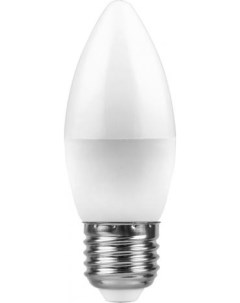 Лампа светодиодная E27 свеча C37 7Вт 2700K теплый свет 560лм LB 97 25758 Feron