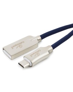 Кабель USB2 0 Am micro 1m синий серия Platinum CC P mUSB02Bl 1M Cablexpert