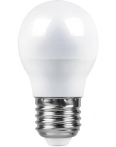Лампа светодиодная E27 шар G45 7Вт 6400K дневной 600лм LB 95 25483 Feron