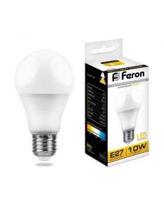 Лампа светодиодная E27 груша A60 10Вт 2700K теплый свет 800лм LB 92 25457 Feron