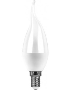 Лампа светодиодная E14 свеча на ветру C37T 7Вт 4000K белый 580лм LB 97 25761 Feron