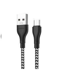 Кабель USB Micro USB 1м белый черный Beneficial BX39 Borofone
