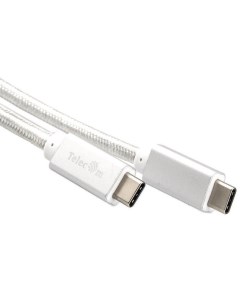 Кабель USB Type C USB Type C позолоченные разъемы 1м серебристый TC420S Telecom