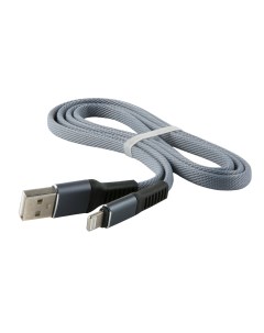 Кабель USB Lightning 8 pin плоский 1м серый УТ000015529 Red line