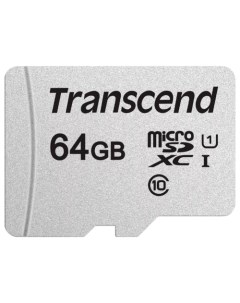 Карта памяти 64Gb microSDXC 300S Class 10 UHS I U1 Transcend