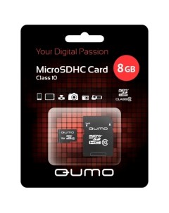 Карта памяти 8Gb microSDHC Class 10 UHS I U1 адаптер Qumo