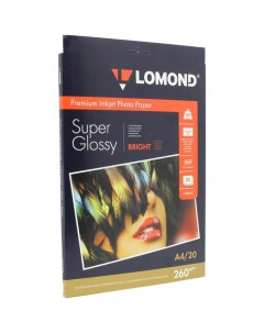 Фотобумага A4 260 г м суперглянцевая 20 листов односторонняя 1103101 для струйной печати Lomond