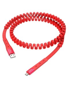 Кабель USB Micro USB плоский 2 4A 1 2м красный Cotton treasure U78 21518 Hoco