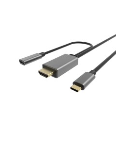 Кабель переходник адаптер USB 3 1 Type C m HDMI 2 0 m PD 3 0 f 3A 1 8м серый CU423MCPD 1 8M Vcom
