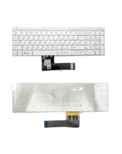 Клавиатура для Sony Vaio Fit 15 FIT15 SVF15 SVF152 Series плоский Enter белая без рамки TOP 100481 Topon