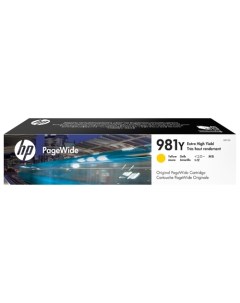 Картридж струйный HP 981Y (L0R15A), желтый, оригинальный, ресурс 16000 страниц для HP HP Pagewide Enterprise Color 556, HP Pagewide Enterprise Color MFP 586 Hp