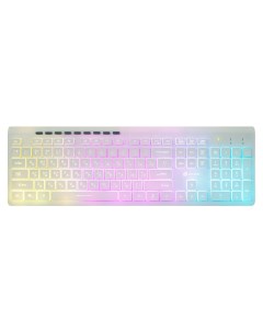 Клавиатура проводная 490ML мембранная подсветка USB белый Oklick