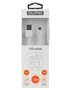 Кабель USB Micro USB 1 8 м белый UMu1 8MRwh Qumo