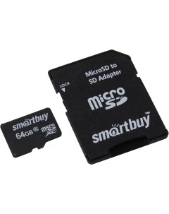 Карта памяти 64Gb microSDXC LE Class 10 адаптер SB64GBSDCL10 01LE Smartbuy
