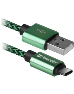 Кабель USB2 0 Am Type C 1м зеленый 87816 Defender