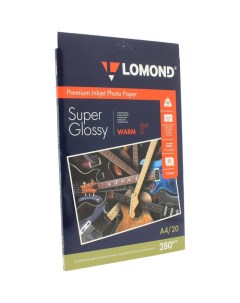 Фотобумага A4 280 г м суперглянцевая 20 листов Paper Super Glossy 1104101 для струйной печати Lomond