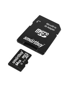 Карта памяти 64Gb microSDXC Class 10 UHS I U1 адаптер SB64GBSDCL10 01 Smartbuy