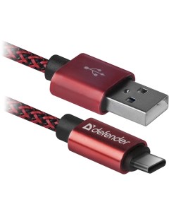 Кабель USB2 0 Am Type C 1м красный 87813 Defender