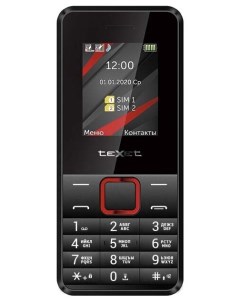 Мобильный телефон TM 207 1 77 160x128 TN 32Mb BT 1xCam 2 Sim 2500mAh micro USB черный красный Texet