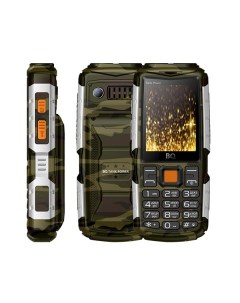 Мобильный телефон 2430 Tank Power 2 4 320x240 TN 32Mb RAM BT 2 Sim 4000 мА ч камуфляж серебристый 85 Bq
