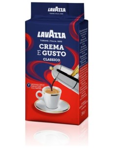 Кофе молотый Crema E Gusto 250 г смесь арабики и робусты темная обжарка средний помол вакуумная упак Lavazza