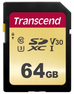 Карта памяти 64Gb SDXC Class 10 UHS-I U3 Transcend