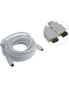 Кабель HDMI 19M HDMI 19M v2 0 4K ферритовый фильтр 10 м белый ACG711DW 10M Aopen/qust