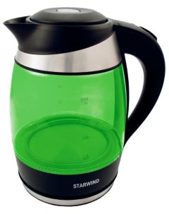 Чайник SKG2213 1 8л 2200Вт закрытая спираль пластик стекло зеленый черный SKG2213 Starwind