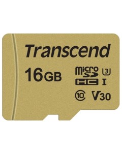 Карта памяти 16Gb microSDHC Class 10 UHS I U3 V30 адаптер Transcend