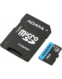 Карта памяти 64Gb microSDXC Premier Class 10 UHS I U1 адаптер Adata