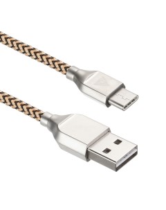 Кабель Type C USB Материал оплетки ПВХ Нейлон 1м черный желтый U927 C2Y Acd