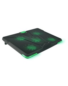 Охлаждающая подставка для ноутбука 19 CMLS 132 вентилятор 1х110 4х85 зеленая подсветка пластик черны Crown