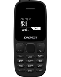 Мобильный телефон A106 Linx 1 44 68x98 TFT 2 Sim 600 мА ч micro USB черный LT1065PM Digma
