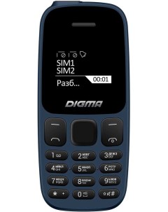 Мобильный телефон A106 Linx 1 44 68x98 TFT 3G 2 Sim 600 мА ч micro USB синий LT1065PM Digma