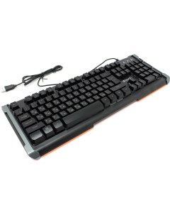 Клавиатура проводная 717G BLACK DEATH мембранная подсветка USB черный серый Oklick