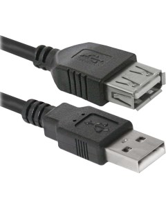 Кабель USB 2 0 AM USB 2 0 AF 5m черный USB02 17 87454 Defender
