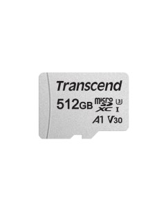 Карта памяти 512Gb microSDXC 300S Class 10 UHS I U3 V30 A1 адаптер Transcend