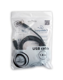 Кабель USB 2 0 AM miniUSB 2 0 BM 5P 1 8m черный экранированный CCF USB2 AM5P 6 Cablexpert