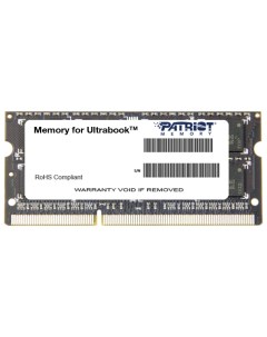 Память DDR3L SODIMM 8Gb 1600MHz CL11 1 35 В Signature PSD38G1600L2S Patriot memory