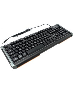 Клавиатура проводная 710G мембранная подсветка USB черный серый Oklick