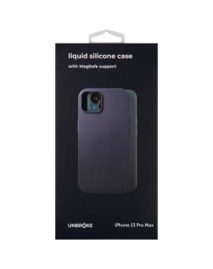 Чехол накладка Liquid Silicone Case MagSafe для смартфона Apple iPhone 13 Pro Max силикон синий УТ00 Unbroke