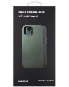 Чехол накладка Liquid Silicone Case MagSafe для смартфона Apple iPhone 13 Pro Max силикон зеленый УТ Unbroke