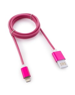 Кабель USB2 0 Am Lightning 8 pin 1m розовый металлик армированная оплетка CCB ApUSBr1m Cablexpert