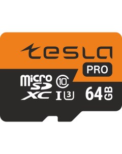 Карта памяти 64Gb microSDXC Pro Class 10 UHS I U3 TSLMSD64GU3 Tesla