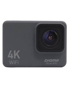Экшн камера DiCam 810 16MP 3840x2160 USB WiFi серый 1454659 Digma
