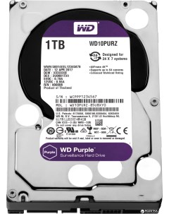Жесткий диск HDD 1Tb Purple 3 5 5400rpm 64Mb SATA3 WD10PURZ Western digital